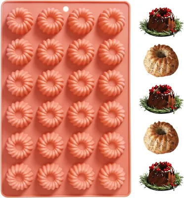 Productafbeelding van Siliconen mal mini gugelhupf - Set van 24 - 30 x 19,5 cm