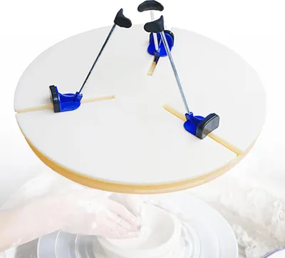 Image de Outillage de poterie en céramique - Pince pour tour de potier Support d'assiette - Portable - Plastique ABS - Pince ronde pour assiette - Blanc