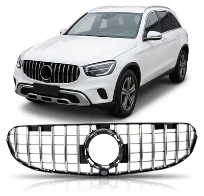 Produktbild von Kühlergrill Schwarz Chrom passt für Mercedes GLC X253 Facelift ohne AMG Line Bj ab 2019 aus ABS auf Sport Panamericana GT