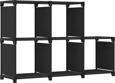 Produktbild von Design Möbel Würfelregal mit 5 Fächern Schwarz 103x30x72,5 cm Stoff - 2024 Neu