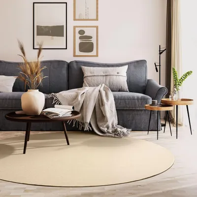 Produktbild von Steffensmeier Kurzflorteppich Cambridge Young | Rund Teppich für das Wohnzimmer, Jugendzimmer in Beige, Größe: Ø 100 cm
