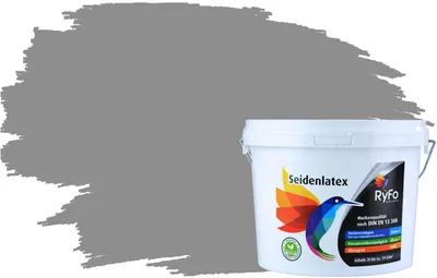 Produktbild von RyFo Colors Seidenlatex Trend Grautöne Arktisgrau 3l - bunte Innenfarbe, weitere Grau Farbtöne und Größen erhältlich