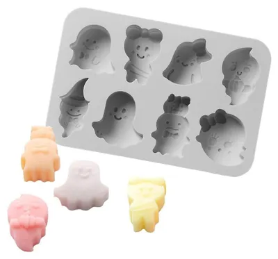 Produktbild von Silikonformen für Halloween-Geister – 8 Figuren für Eiswürfel und zum Backen