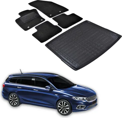 Produktbild von Kofferraumwanne Fußmatten Set Für Fiat Tipo Depuis 2015 Kombi, Genaue Passform