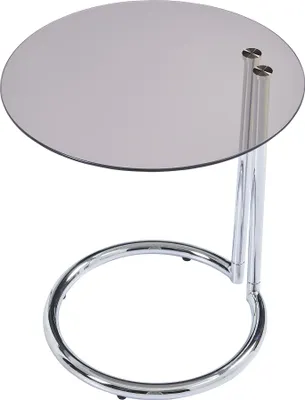 Obrázek produktu pro Odkládací stolek "Ylivieska" se skleněnou deskou 46 x Ø45 cm kulatý chromované / bronzové sklo