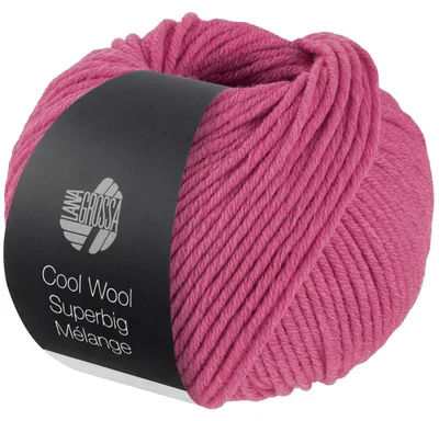 Produktbild von Lana Grossa COOL WOOL Superbig Mélange 50 g extravoluminöse Wolle 80 m Farbe 202 - Pink meliert