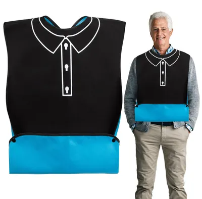 Imagen del producto de Baberos para adultos, impermeables, con recogedor de migas, talla única, para personas mayores
