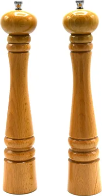 Produktbild von FLORINA 2 x Pfeffermühle Salzmühle Gewürzmühle Holz Pfeffer Salz Edelstahlmahlwerk 32cm PM139_2