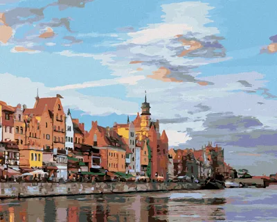 Obrázok produktu pre Zuty - Maľovanie podľa čísel - NÁBREŽIE GDAŇSK, 40x50 cm, vypnuté plátno na rám