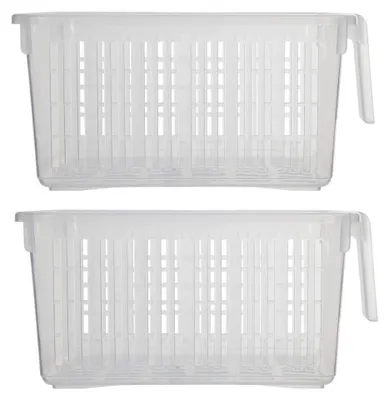 Schubladen-Organizer 2er-Set, 14x14x30 cm, Kunststoff, Weiß
