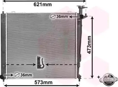 Produktbild von VAN WEZEL 83002272 Kühler Wasserkühler Motorkühler für KIA SORENTO II (XM) SORENTO II Kasten/SUV (XM)
