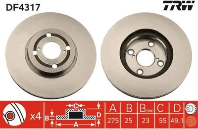 Produktbild von TRW Bremsscheiben (2 Stück) Vorderachse DF4317