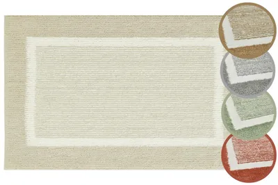 Obrázek produktu pro Sada dvou protiskluzových podložek do koupelny, měkkých a omyvatelných, barva béžová: 40 x 60 cm + 50 x 80 cm