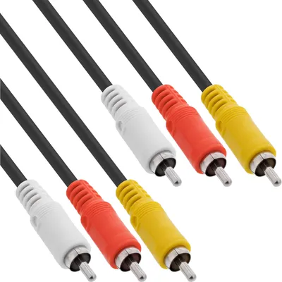 Produktbild von InLine Cinch Kabel, Audio/Video 3x Cinch, Stecker / Stecker, 1m, 3 x RCA, 1 m, Schwarz