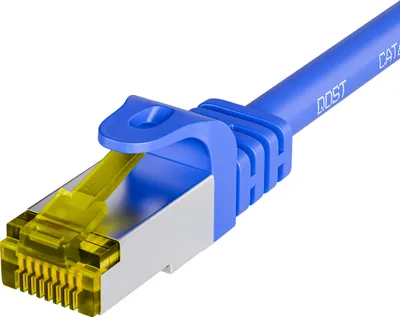 Obrázek produktu pro Qost - CAT7 10G internetový kabel - SFTP PIMF - 10 Gbps / 600 MHz - 100% měď - RJ45 konektory - Patch kabel / Síťový kabel - 1,50 metrů - modrá