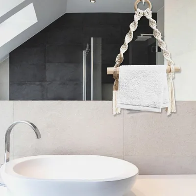 Produktbild von Boho Toilettenpapierhalter | Hängender Papierrollenhalter für Badezimmer | Böhmischer Wand-Handtuchhalter | Boho Rack mit Metallhaken, Vintage Rustikales für Toilettenpapier