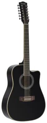 Produktbild von Akustikgitarre 12-saitig Dreadnought Schwarz WSD12-50C-BK