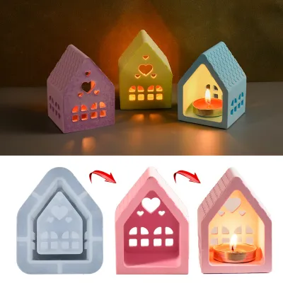 Produktbild von Silikonformen Gießformen Häuser, 3D Silikonform Haus Silikonform Kerzenhalter Weihnachten Gießformen  Zum Gießen Giessformen