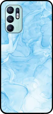 Produktbild von Smartphonica Handyhülle passend für Oppo Reno6 4G mit Marmor  aufdruck - TPU-Rückseite Fall Marmor-Design - Hellblau