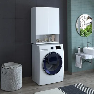 Image de Meuble pour lave-linge Roomart ATLANTIC-V, 70 cm de large, blanc