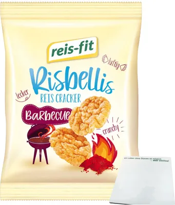 Produktbild von Reis-Fit Risbellis Reis Cracker Barbecue (40g Packung) + usy Block