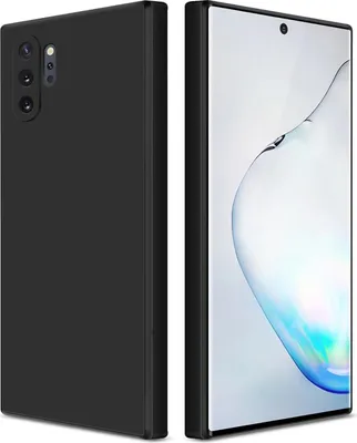 Image de Etui en silicone fin pour Samsung Galaxy Note 10+ / Note 10 Plus silicone liquide souple, mat, résistant aux rayures noir