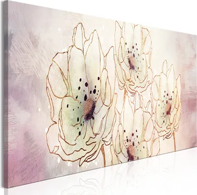 Produktbild von Modernes Wandbild b-C-0843-b-a (150x50 cm) - 1 Teilig Bilder Fotografie auf Leinwand Foto Bild Dekoration Wand Bilder Kunstdruck ABSTRAKT BLUME
