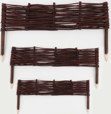 Zdjęcie produktu dla 10 wiklinowych obrzeży rabatowych 10x60cm I Obrzeża rabatowe / wiklinowe ogrodzenie do obrzeży rabat Obrzeża trawnikowe