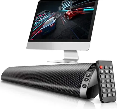 Image de barre de son TV Bluetooth 5.0 20 W Haut-parleur sans fil multifonction Colonne home cinéma stéréo Système de son surround Hi-Fi Barre de son USB Montage mural