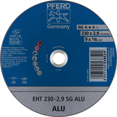 Produktbild von PFERD 61328323, Schneidedisk, Aluminium, Nicht-eisenhaltiges Metall, 23 cm, Jede Marke, Flache Mitte, 2,22 cm