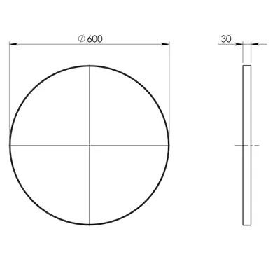 Image de Miroir rond dans cadre plastique ø 60cm, noir mat