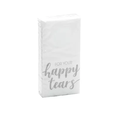 Produktbild von 10 x 10 Taschentücher für die Freudentränen zur Hochzeit 'For Your Happy Tears' - silber