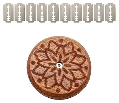 Produktbild von Bäckermesser - Einschneidemesser mit 10 Ersatzklingen und Holzgriff - Backzubehör für Sauerteig und Baguette - Edelstahl