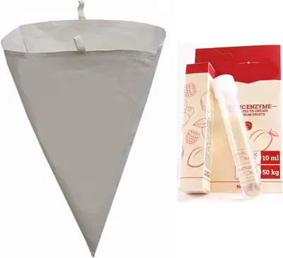 Produktbild von 7 Liter FILTERBEUTEL + 10 ml PEKTINASE/Antigeliermittel MAISCHEFILTER MOSTBEUTEL MOSTFILTER WEINFILTER BIERFILTER