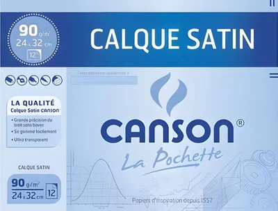 Produktbild von CANSON Transparentpapier 240 x 320 mm 90 g/qm 12 Blatt