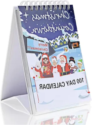 Imagen del producto de Calendario de cuenta regresiva para Navidad 2025: 100 días para contar - Calendario de adviento para niños - Calendarios de cuenta regresiva para la oficina en casa - Decoración para el hogar