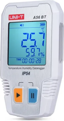 Zdjęcie produktu dla BT Rejestrator temperatury i wilgotności Inteligentny termometr i higrometr 64000 danych pomiarowych Precyzyjny alarm dźwiękowy i świetlny Wodoodporny czujnik temperatury i wilgotności IP54