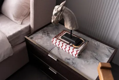 Image de Table de chevet Table de chevet d'appoint Console de chevet aspect marbre brun