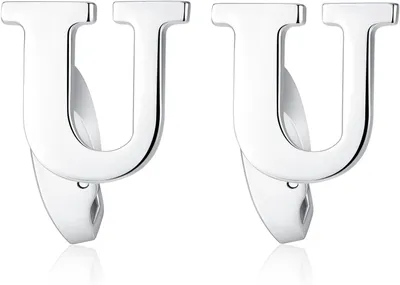 Imagen del producto de Pimantas para camisa con iniciales, de acero inoxidable, plateadas, para ocasiones formales