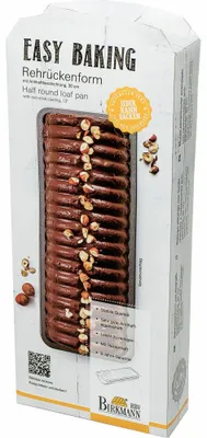 Immagine prodotto di Birkmann Easy Baking Rehrückenform, Rehrücken Form, Kuchenform, Backform, Karbonstahl, 30 cm, 881129