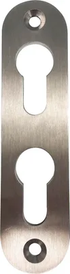 Produktbild von PZ-Rosette mit 2 PZ-Lochungen, oval, Edelstahl matt