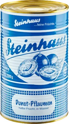 Obrázek produktu pro Steinhaus Dunst švestky ve vodě polovina ovoce jemné ovoce 4250ml