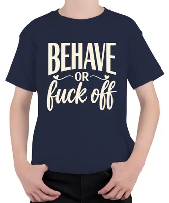 Immagine prodotto di Magatti o vattene. Maglietta per bambini, blu navy, taglia 104, con scritta provocatoria e umoristica