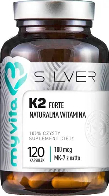 Produktbild von MyVita Silver Natural Vitamin K2 MK-7 Forte 120 Capsules
