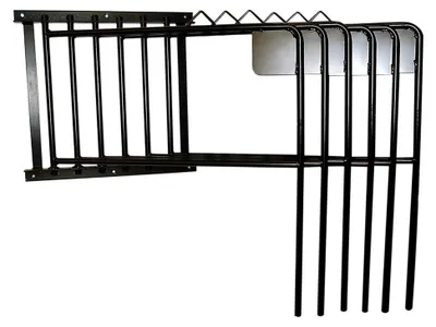 Produktbild von Deckenhalter aus Metall, Schwarz, 56 cm breit, für 6 Decken mit drehbaren Bügeln