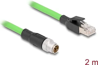 Productafbeelding van Delock netwerkkabel - 8-polige M12-X (mannelijk) naar RJ-45 (mannelijk)