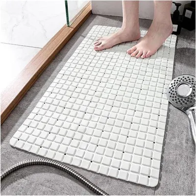 Productafbeelding van Douchemat Antislip - Badmat Zacht - Veilig Douchen - Met Zuignappen - 40x71 cm - Wit