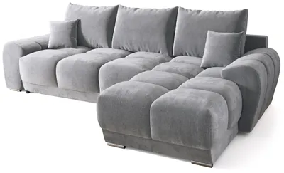 Produktbild von BroMARKT Ecksofa NUBES Schlaffunktion Bettkasten L-Form 298x184x85cm Grau