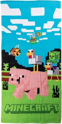 Produktbild von Minecraft Badetuch Piggy 70 x 140 cm - Baumwolle