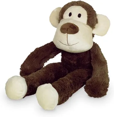 Productafbeelding van Hondenspeelgoed pluche aap - 43 cm - met pieper - zacht knuffeldier voor honden